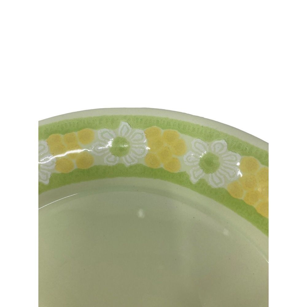 Vtg Franciscan Picnic Plate Luncheon Yellow Lime Green Daisy 8.75" Floral MCM - Picture 3 of 5